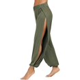 thumbnail image 3 of Pantalon Large Décontracté pour Femmes Taille Élastique Creuse Sport, 3 of 4