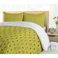 thumbnail image 5 of Ambesonne Retro Duvet Cover Set, Dash Lines and Nested Circles, 2-Calking, Apple Green and Fuchsia, 5 of 7