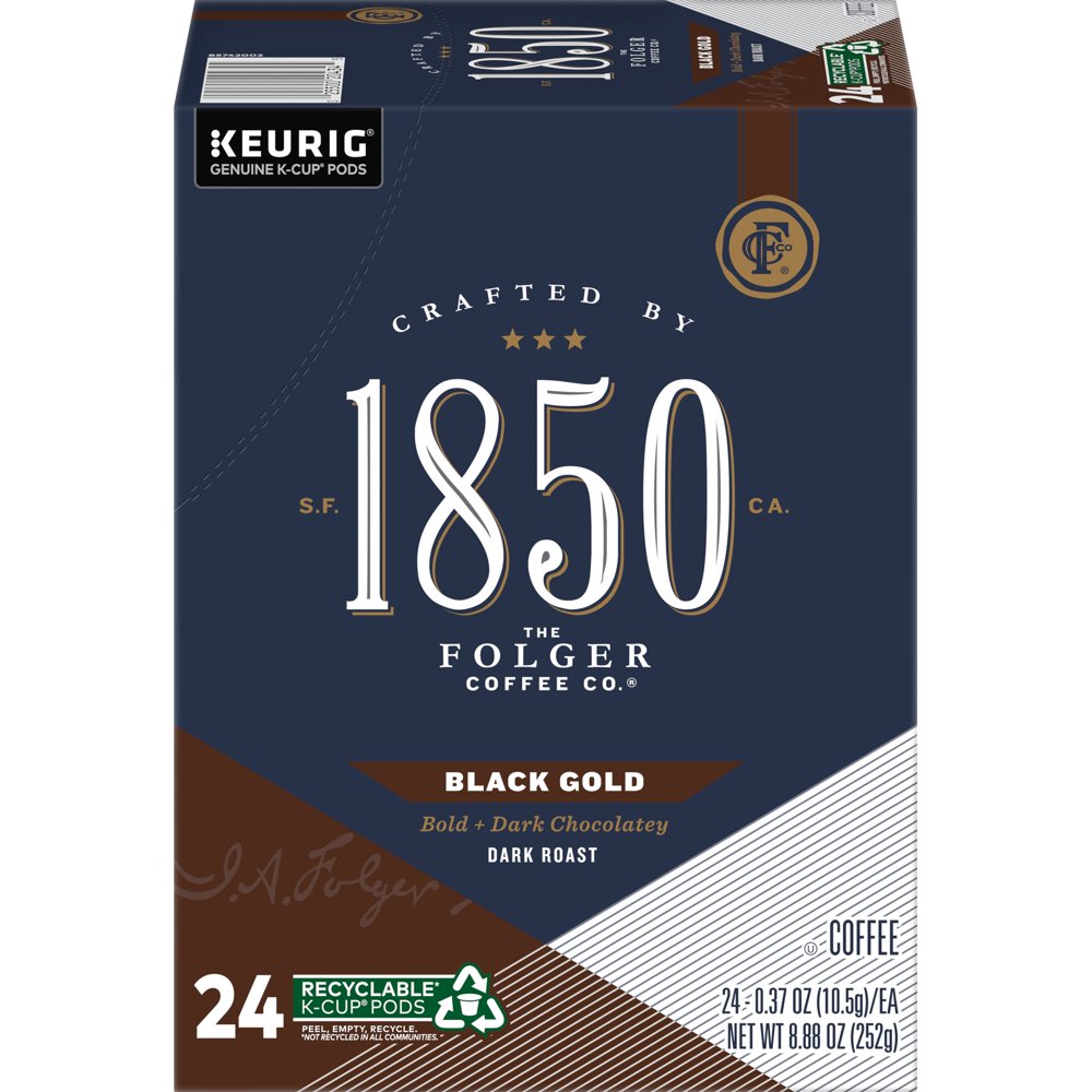 1850 Black Gold, Dark Roast Coffee, KCup Pods for Keurig Brewers, 24