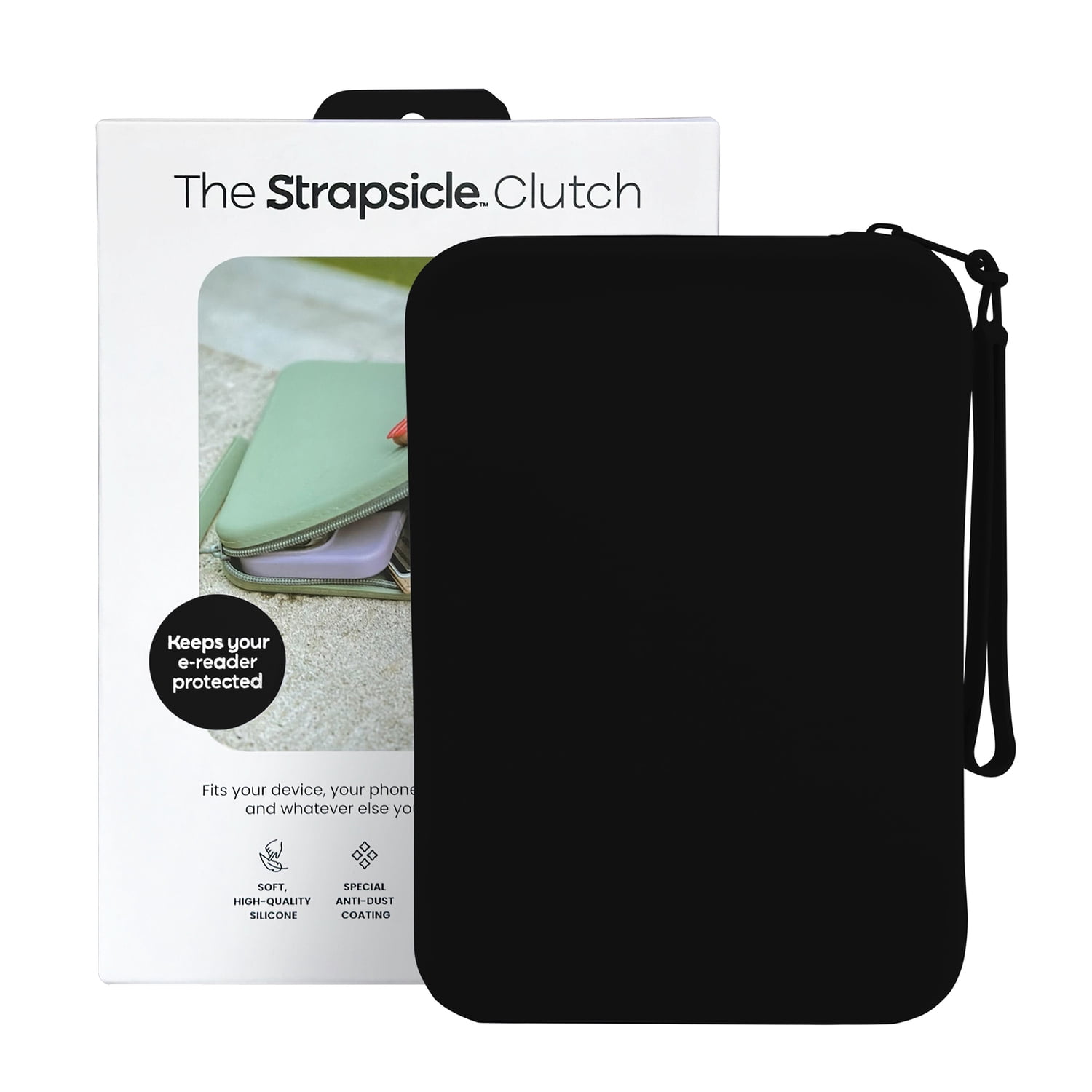 Strapsicle Clutch Sleeve for Select Kindle and Kobo E-readers, Black