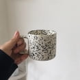 thumbnail image 3 of Taza de Cerámica Nórdica de 250ml, Vasos Punteados con Asa, Regalos para Parejas, Taza de Agua Minimalista, Regalos de Cumpleaños, Regalo de Navidad , oscuro BLESIY taza de café redonda, 3 of 8