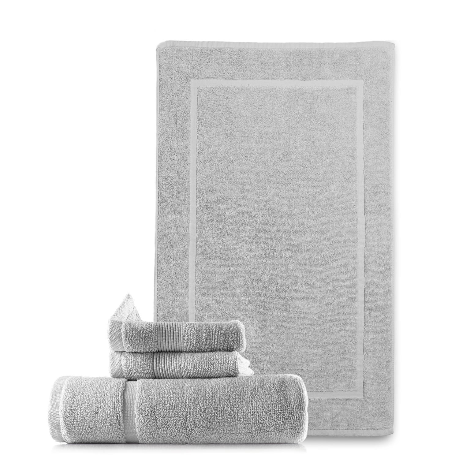 Hearth & Harbor Bath Towel Collection, 100% Cotton Luxury Soft 10 Pc Set –  Gray 