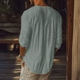 thumbnail image 3 of Mgmyaa Men's Long Sleeve T-Shirt V-Neck Base Layer Top Loose Casual Tunic Undershirt for Men, 3 of 7