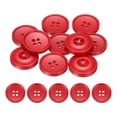 thumbnail image 1 of Uxcell 10pcs Sewing Button 20mm 4 Holes Resin Round Crafting Buttons, Deep Red, 1 of 6