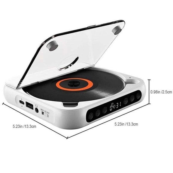1 Packs Portable CD Player with Bluetooth 5.3 HiFi Sound Rechargeable Battery Compact Design for Travel Home Use Supports USB AUX LCD Screen Wireless Music Player
