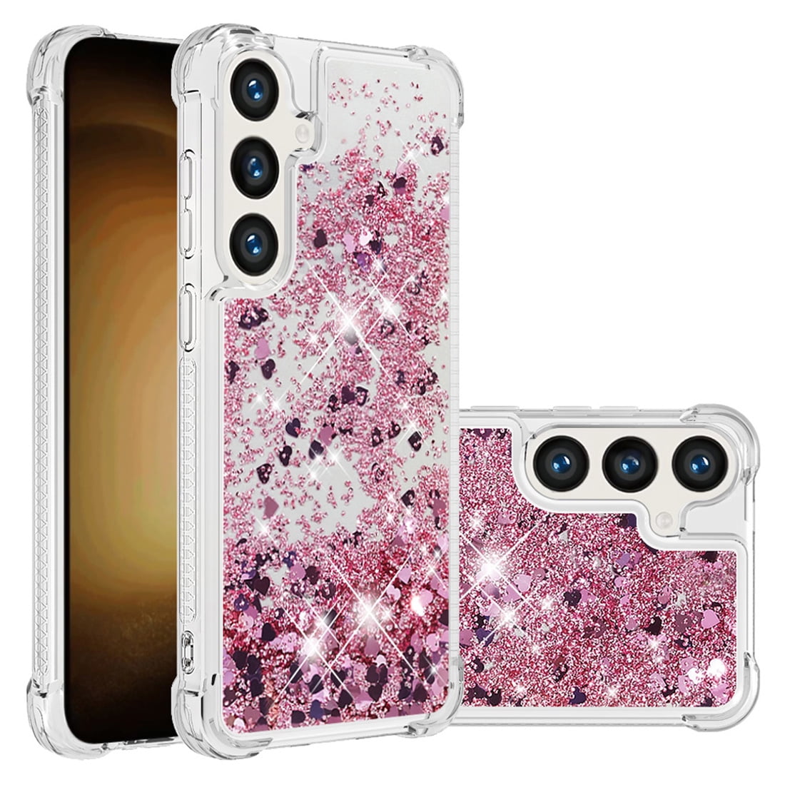 Phone Case for Samsung Galaxy S24 Cover Sparkle Glitter Floating Liquid Quicksand Shockproof Soft Silicone TPU Bumper Protective Cover for Samsung Galaxy S24 Case