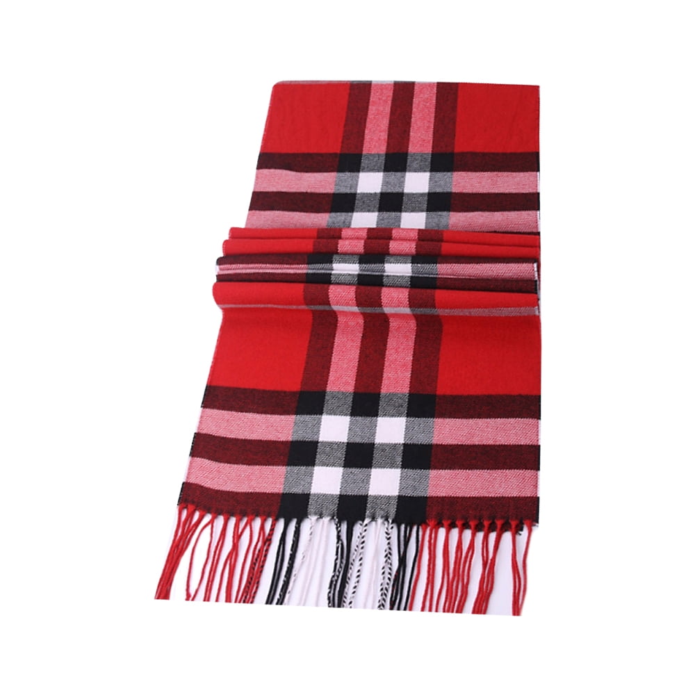 Men's luxury classic cashmere feel wrap scarf plaid scarf
