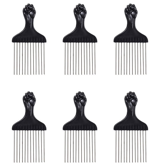 CIMAXIC 6Pcs Afro Pick Combs Steel Pick Combs Afro Braid Combs Hair Styling Tools,5.91"X2.95"X0.2"