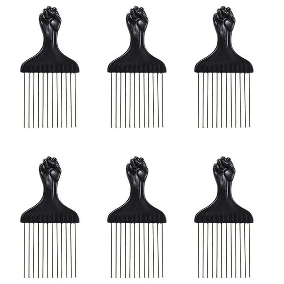 6Pcs Afro Pick Combs Steel Pick Combs Afro Braid Combs Hair Styling Tools