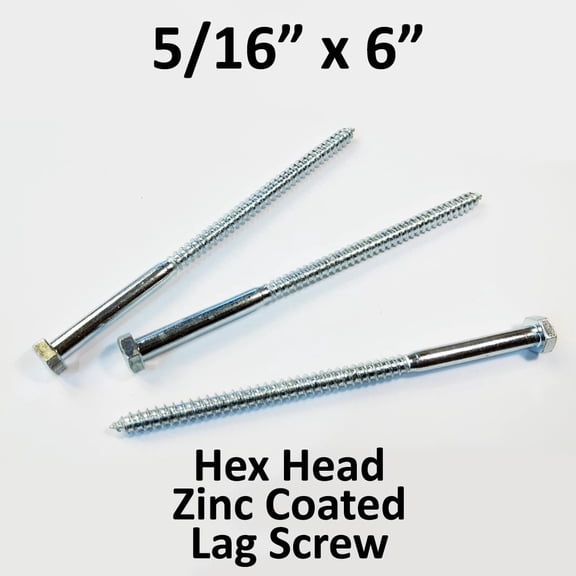 (50) 5/16" x 6" Lag Screws White Zinc
