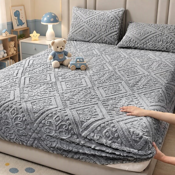 Deep Pocket Fitted Sheet - 1 Pc, Soft Cozy Bedding, Wrinkle‑Resistant Machine Washable(Twin, Gray)