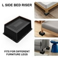 thumbnail image 7 of MQ Bed Risers 2 Inch Heavy Duty, Oversized Furnitures Risers 2 inch Support 6000 lbs, Bed Table Rising Blocks, Fits for Couch, Sofa, Chair, Furniture Lifts (Black 4 Pack, 2 inch), 7 of 7