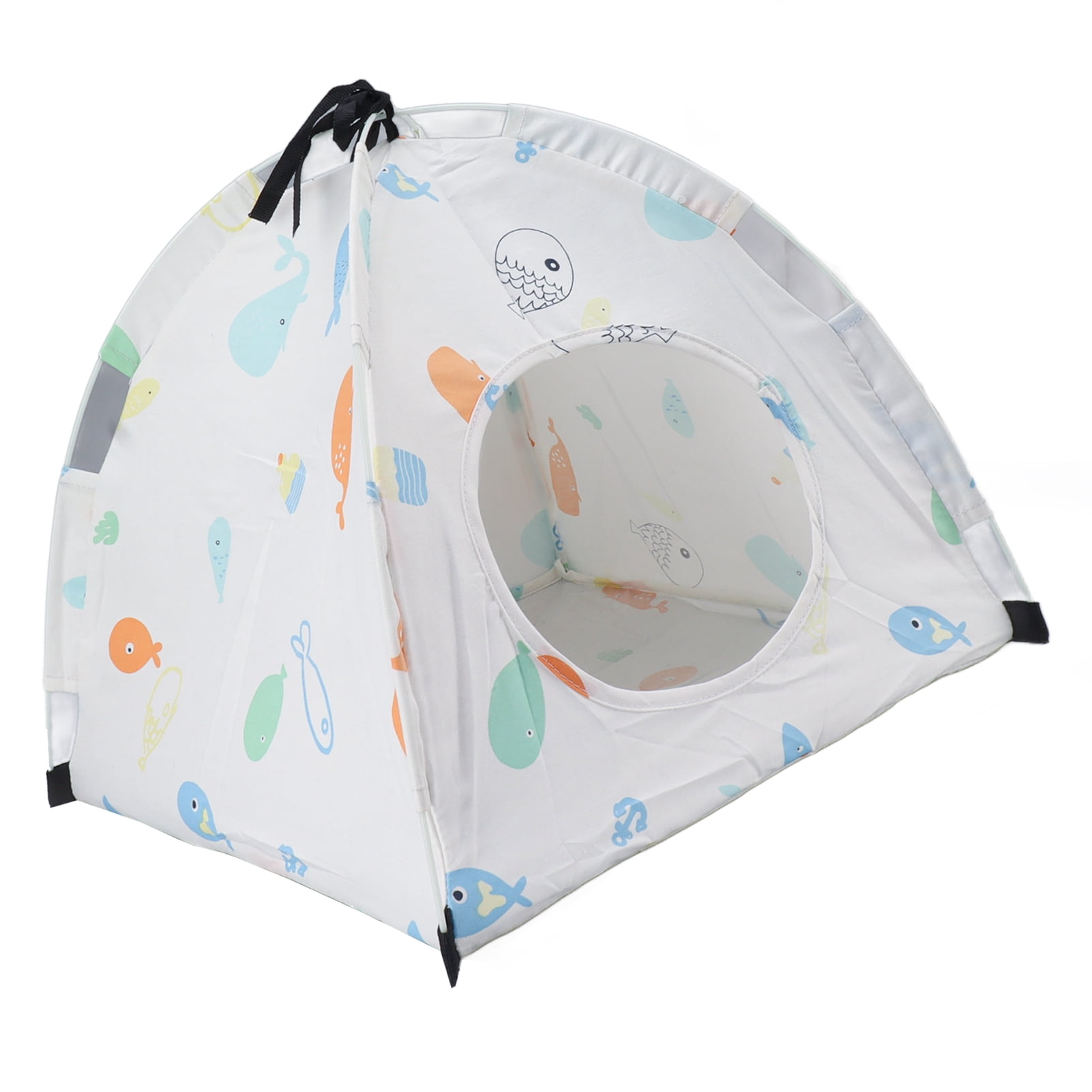Riousery Portable Detachable Cat Tent Washable Pet Indoor Playpen Enclosure for Small Pets Puppy Cats, Cartoon Print Soft-Sided Exercise Foldable Camp Equipment, 15.7 inches / 40 cm
