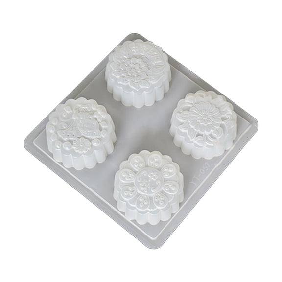 4 Cavity Plastic Fondant Cake Mooncake Mold Chocolate Muffin Cupcake Mould Mid-Autumn Festival Bakeware