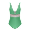 thumbnail image 5 of JSheng Swimming Suits for Women One Piece Women Summer Fashion Solid Color Bikini Swimsuit With Chest Cushion Green S, 5 of 5