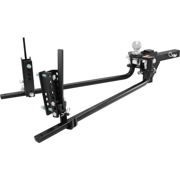 VEVOR Weight Distribution Hitch, 1,500 lbs Weight Distributing Hitches Kit with Sway Control for Trailer, 2-In Solid Steel Shank, 2-5/16 in Alloy Steel Ball, Powder Coated Load Leveling Hitch, Black