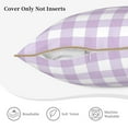 thumbnail image 5 of Haiem Purple Checkboard Print Velvet Soft Solid Decorative Square Throw Pillow Covers Set with Elegant Piping Christmas Cushion Case for Sofa Bedroom Car-18"x18", 5 of 8