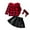 Red, variant on Sngxgn Girls Pleated Skirt Set 2 Piece Outfit Dresses Long Sleeve Top Cute Clothes Outfit for Kid(Red,110)