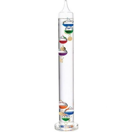 River City Cuckoo L3845G 17 Inch Liquid Galileo Thermometer with Seven Multi-Color Floats and Gold Tags