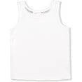 thumbnail image 5 of Girl's 3-Pack Unicorn Squad Graphic Tank Tops - White, Grey and Peach Sleeveless Shirts, 5 of 7