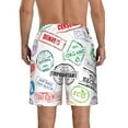 thumbnail image 3 of Disketp Men'S Swim Trunks Hawaiian Breathable Surf Beach Swimsuits Mesh Lining Beach Shorts With Pockets-Stamp Set Collection, 3 of 9