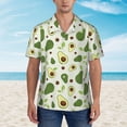 thumbnail image 2 of Susaid Green Avocado Print Short Sleeve Shirts Button Down Casual Shirts Summer Beach Aloha Button Down Short Sleeve for Men ,X-Large, 2 of 7