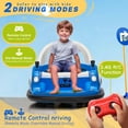 thumbnail image 3 of 12V Bumper Car Ride on with Remote Control, Toddler Boy Toys Age 3-5 with Anti-Collision Padding, Riding Toys 3-5 with Safety Belt, 360° Spin Ride on Toys with LED Lights, Bluetooth, Dark Blue, 3 of 7
