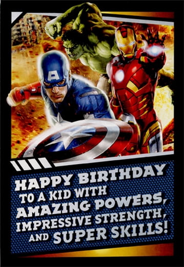 hallmark avengers amazing powers juvenile marvel birthday