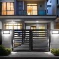 thumbnail image 4 of Lámpara de pared LED de 18 W para exteriores con sensor de movimiento 6000 K, lámpara blanca fría, IP65, impermeable, moderna, de aluminio, iluminación decorativa para jardín, camino, pasillo, 4 of 5