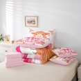 thumbnail image 6 of meiyoeat Ckawaii Highland Cattle 7-Piece Twin Bedding,Pink Bow Floral Blossom Bedding Comforter Set For Girls,Pink Reversible, 6 of 7