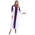 thumbnail image 3 of Vxuxlje Women Ceremony Church Clergy Dress Choir Long Robe Minister Loose Priest Preacher Dresses Purple M, 3 of 8