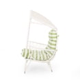 thumbnail image 4 of Maurice Outdoor Wicker Standing Basket Chair with Cushion, White, Green, 4 of 10