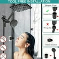 thumbnail image 6 of Shower Head Combo 10Inch High Pressure Rain Shower Head with 11 Inch Adjustable Extension Arm and 3 Settings Handheld Shower Head Combo with Long Hose, 6 of 18