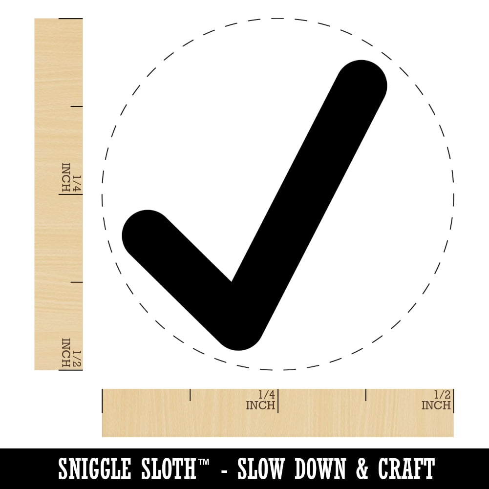 Check Mark Symbol Self-Inking Rubber Stamp Ink Stamper - Dry Pad (No Ink) - Mini 1/2 Inch