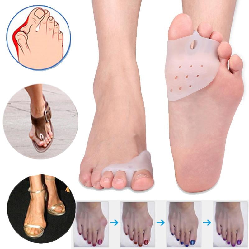 HERCHR Toe Separator, Bunion Corrector Relief Gel Toe Separator for Hammer Toe with Forefoot Pads Cushion, Silicone Hallux Valgus Corrector