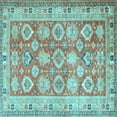 thumbnail image 1 of Ahgly Company Indoor Square Oriental Light Blue Traditional Area Rugs, 6' Square, 1 of 4