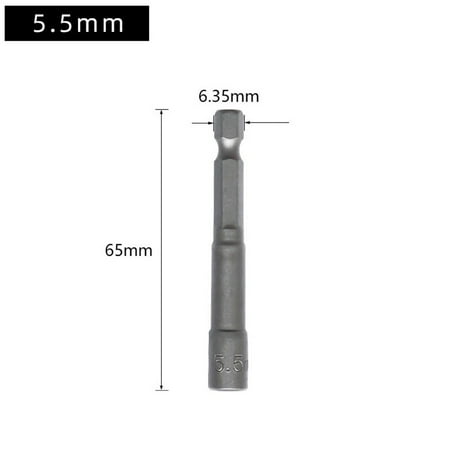 

GLFILL 65mm Long 5.5-19mm Hexagon Nut Driver Drill Bit Socket Wrench Extension Sleeve