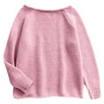 thumbnail image 4 of Arlun Off the Shoulder Sweaters for Women Casual Long Sleeve Fall Winter Lightweight Sweater Trendy Solid Color Soft Cozy Ribbed Knitted Oversized Pullover Loose Fit Jumper Pink XL, 4 of 4