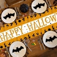 thumbnail image 3 of Happy Halloween Table Runner - Black & Orange Seasonal Holiday Runner for Decor, Cute Cloth for Party Dinner Table - 13 x 72 Inch, 3 of 7