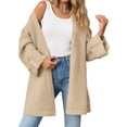 thumbnail image 2 of Open Front Women Long Sleeved Oversized Knit Slouchy Casual Loose Cardigan Coat, 2 of 5