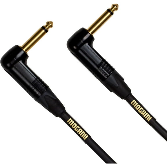 Mogami Gold INSTRUMENT-06RR Guitar Instrument Cable, 1/4" TS Male Plugs, Gold Contacts, Right Angle Connectors, 6 Foot