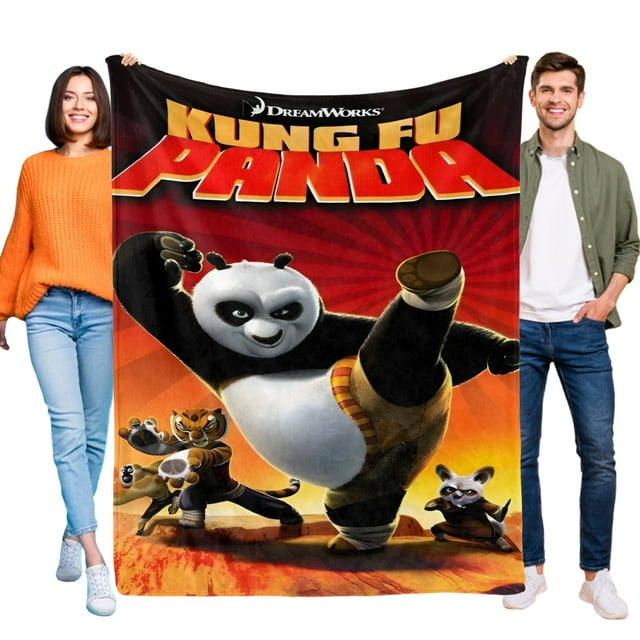 Kung Fu Panda anti-pilling, suave, ligera, esponjosa y acogedora de lujo para hogar y cocina – Perfecta para niños y adultos,100X80cm