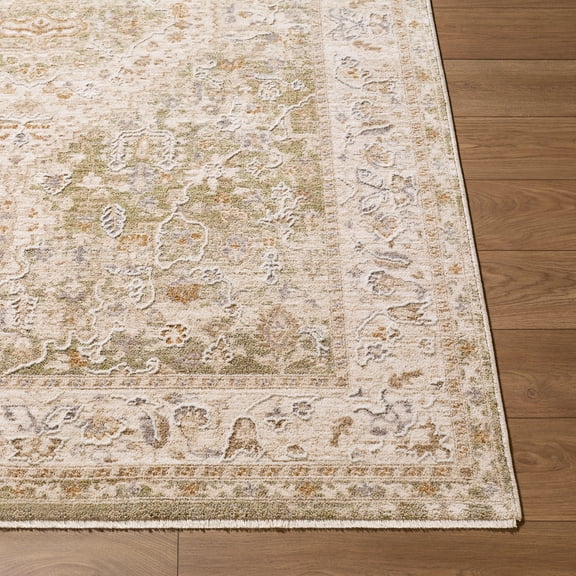 Hauteloom Khayri Living Room, Bedroom Area Rug - Traditional - Beige, Tan, Olive - 5' x 7'5"