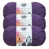 Lion Brand Yarn Vanna's Choice Purple Medium Acrylic Yarn 3 Pack
