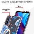 thumbnail image 3 of Compatible for Motorola Moto G Pure/Moto G Power 2022 Case with Ring Kickstand Holder Clear Floral Pattern Hybrid PC TPU Shockproof Protective Phone Case Cover for Women Girls, Blue Flower, 3 of 5