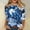 Blue16, variant on Nrmvnmi Womens 3/4 Length Sleeve Cotton Tops Casual Floral Print Round Neck Summer/Fall Tops Loose Fit Elastic and Lightweight Blouse For Women