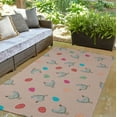 thumbnail image 3 of Simply Daisy 3' x 5' Sunwashed Red Chickens and Eggs Easter Chenille Indoor/Outdoor Rug, 3 of 4