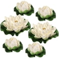 thumbnail image 2 of 6 flores de loto de espuma flotante artificial, con adornos de nenúfares, perfectas para patio koi. Fokelyi LN-0978, 2 of 7