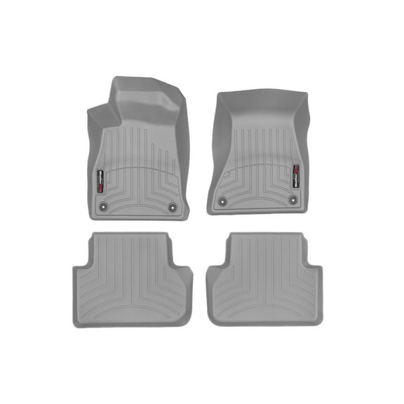 WeatherTech Custom Fit FloorLiners compatible with Audi A5, A4 Allroad, RS5, S5, A4 - 1st & 2nd Row (2-pc. Rear Liner), Grey