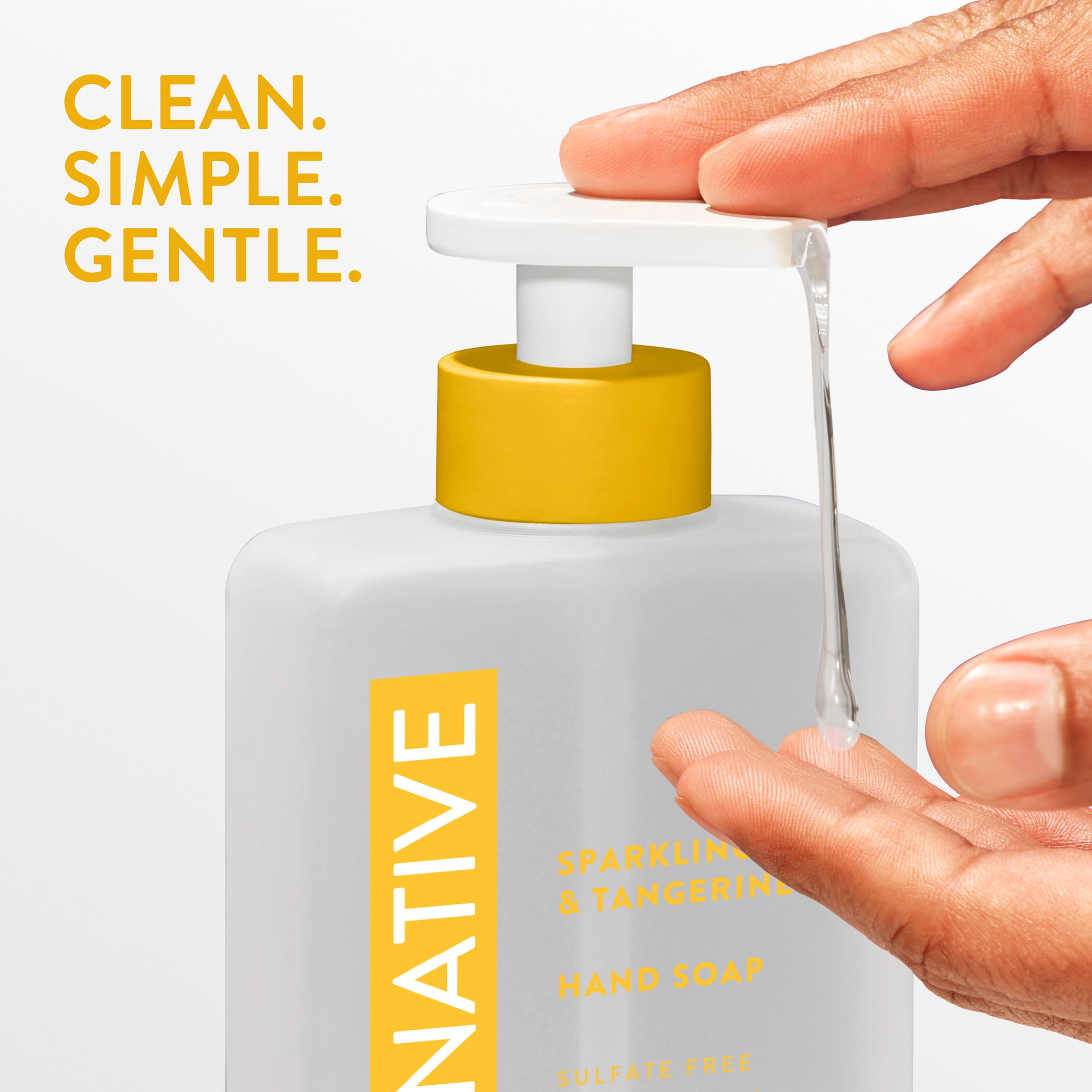 (6 pack) Native Liquid Hand Soap, Sulfate Free, Sparkling Lemon & Tangerine, 13 fl oz